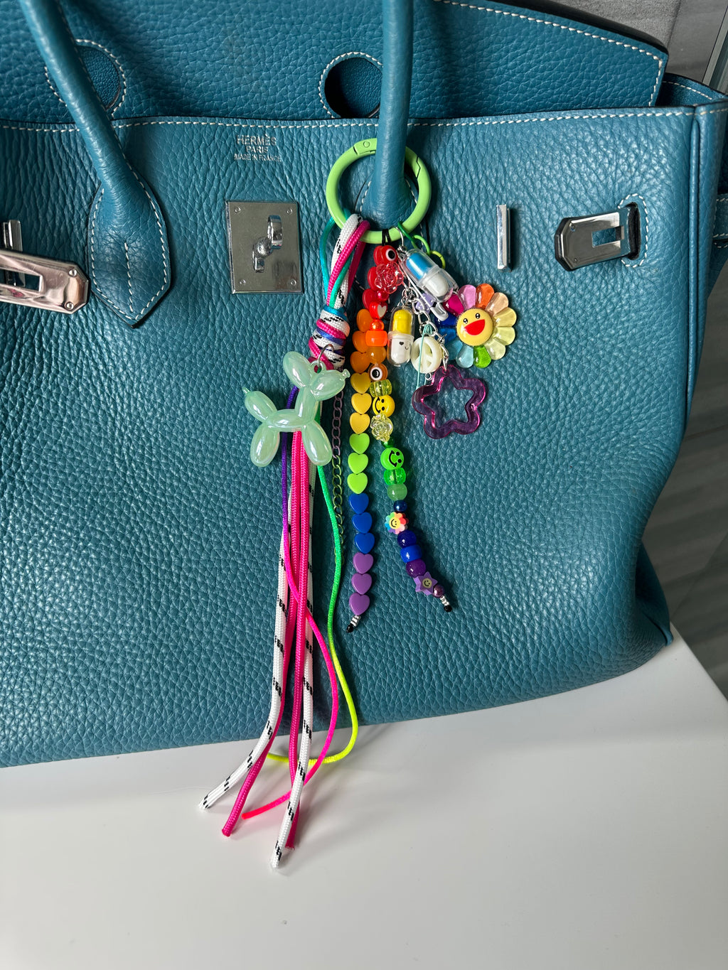 Abby bag charm (green dog)