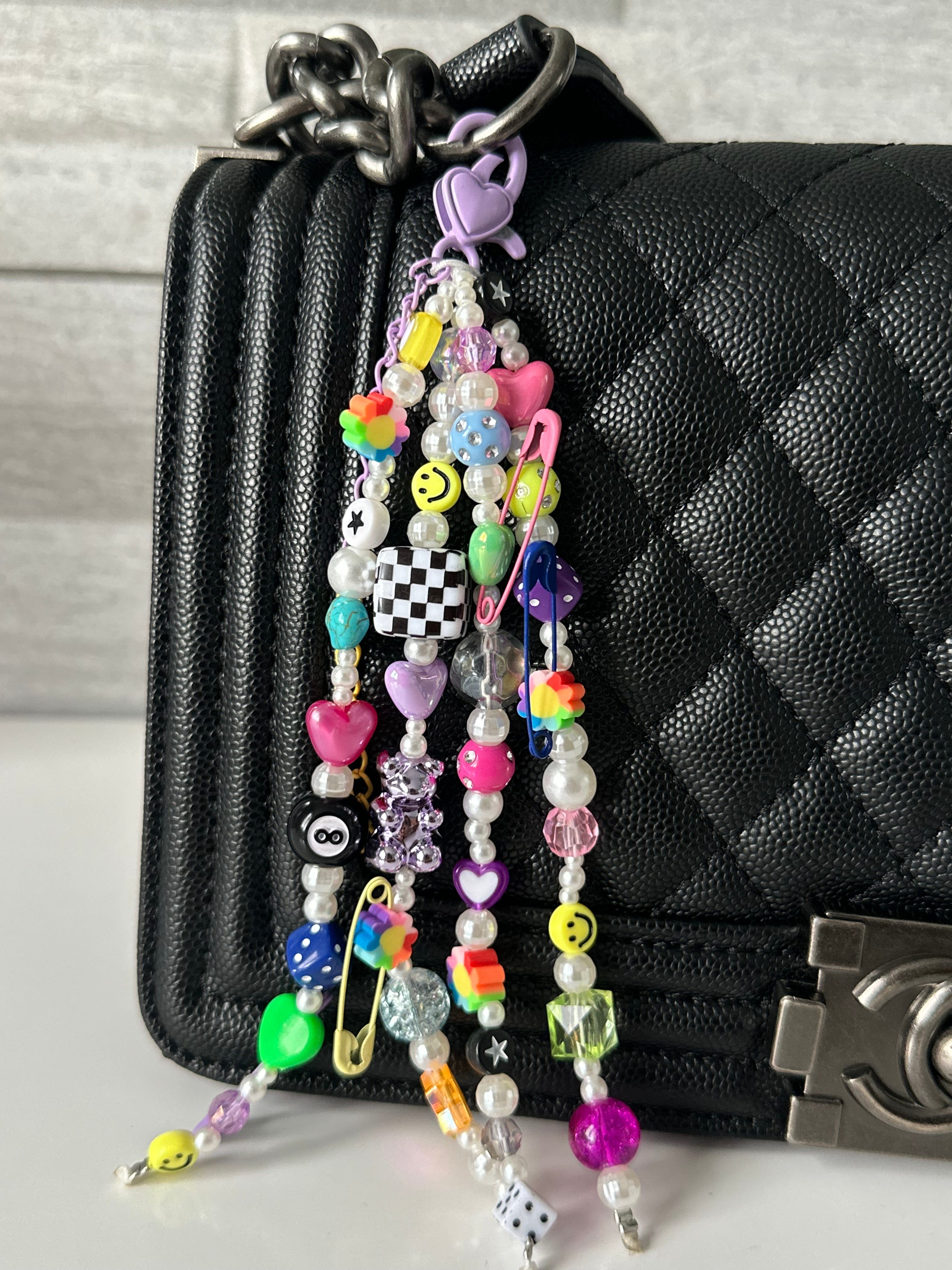 Funky pearl bag charm