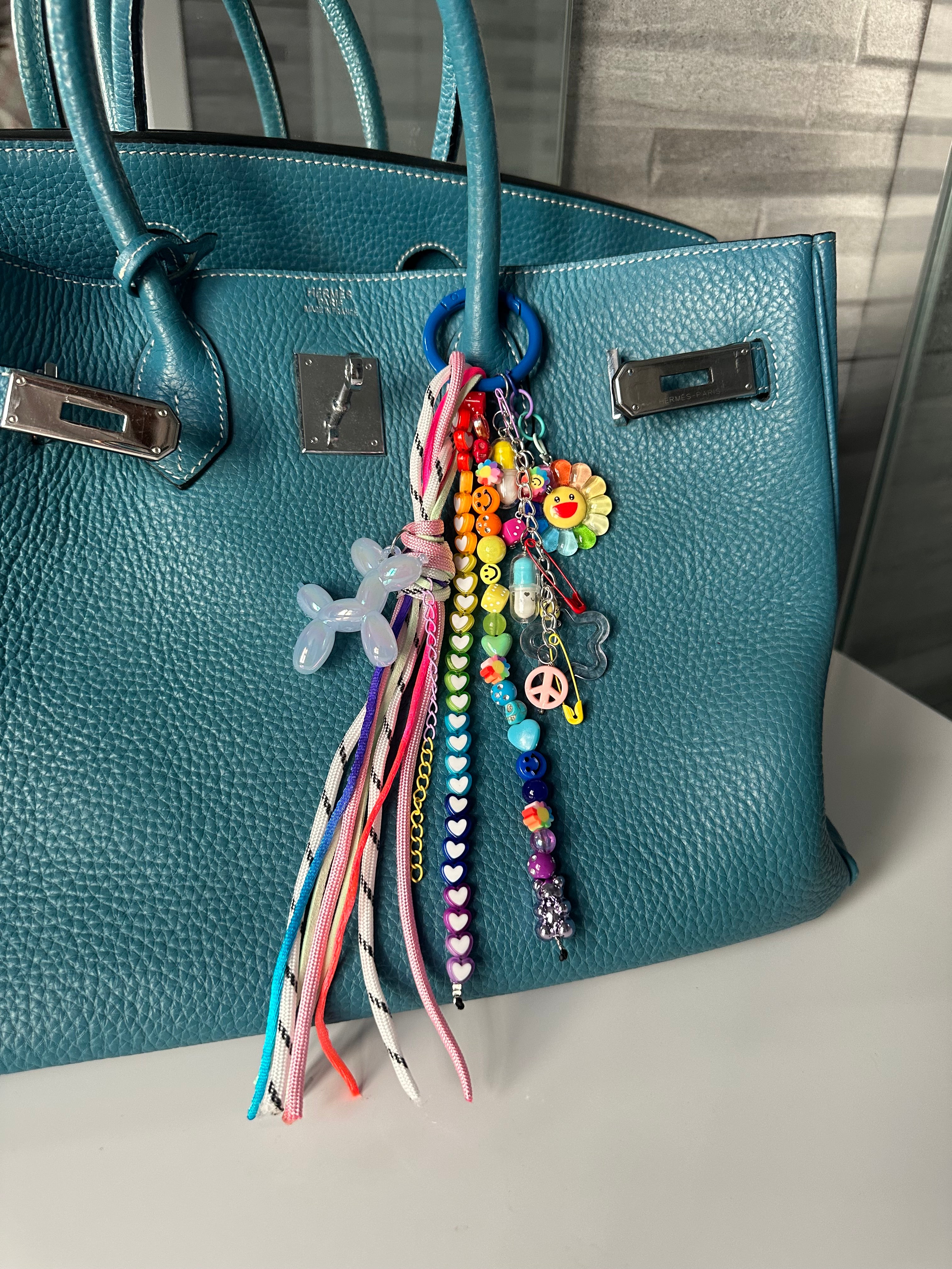 Abby bag charm (blue)