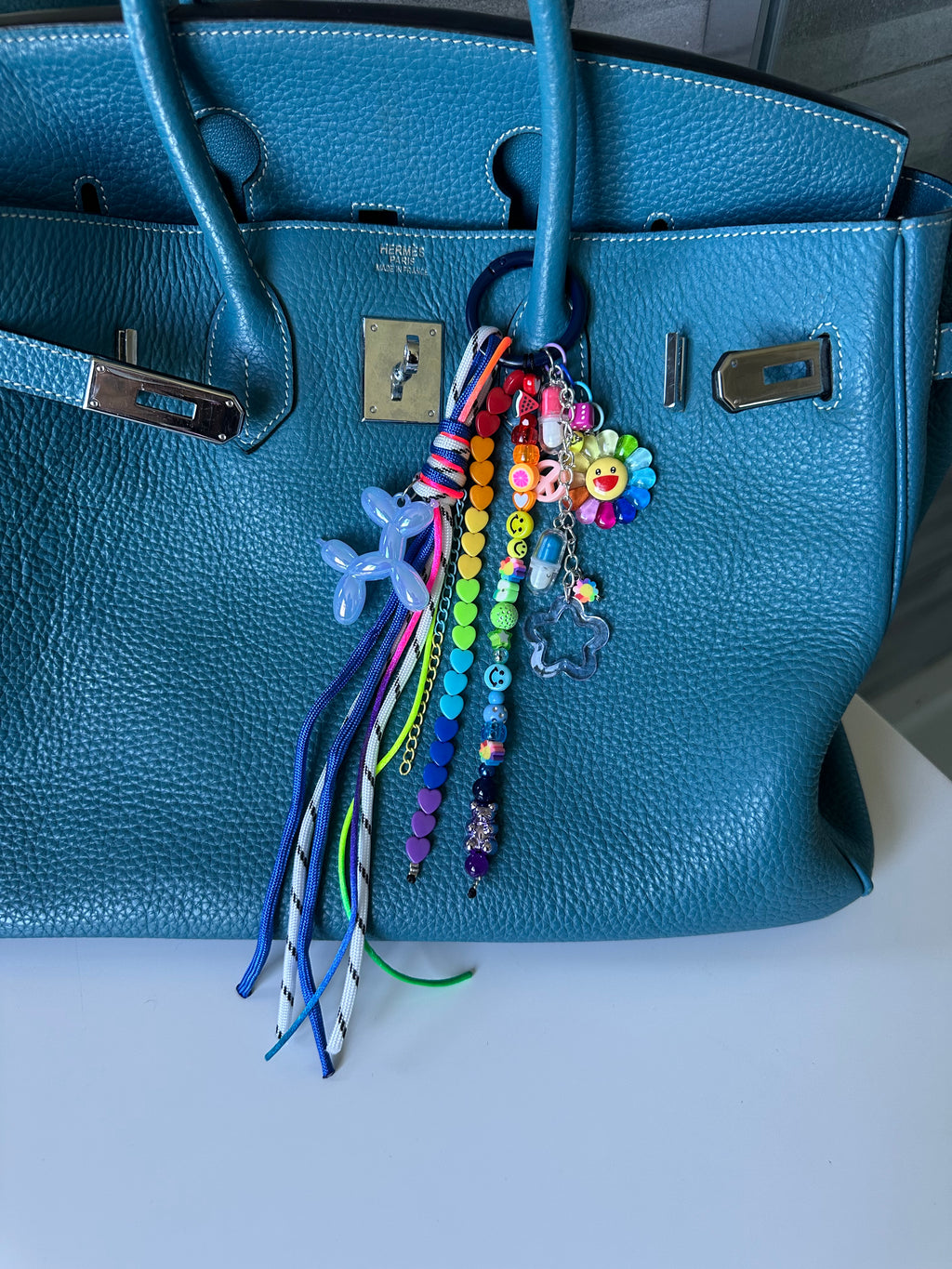 Abby bag charm (blue dog)