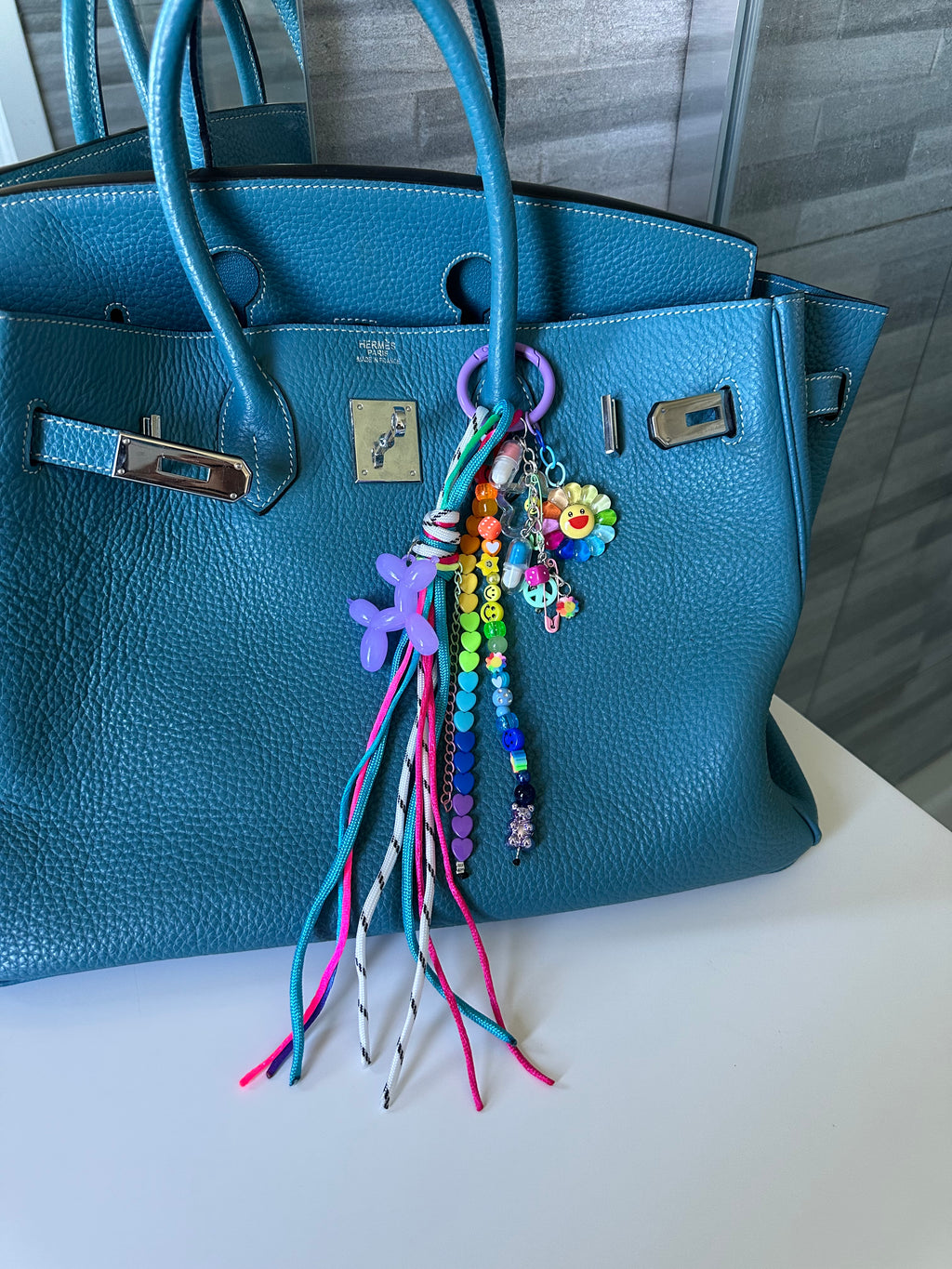 Abby bag charm (purple dog)