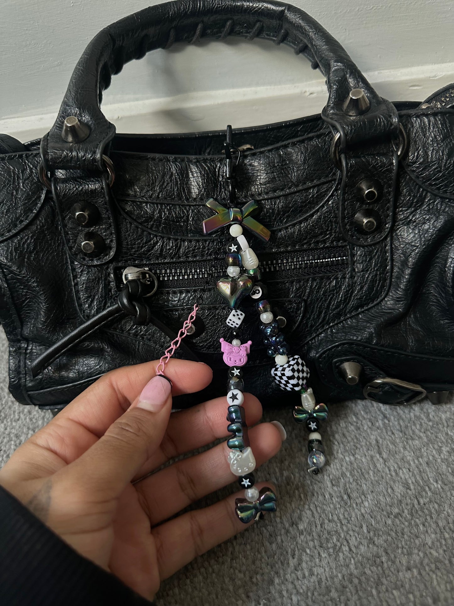 Pink Kuromi bag charm