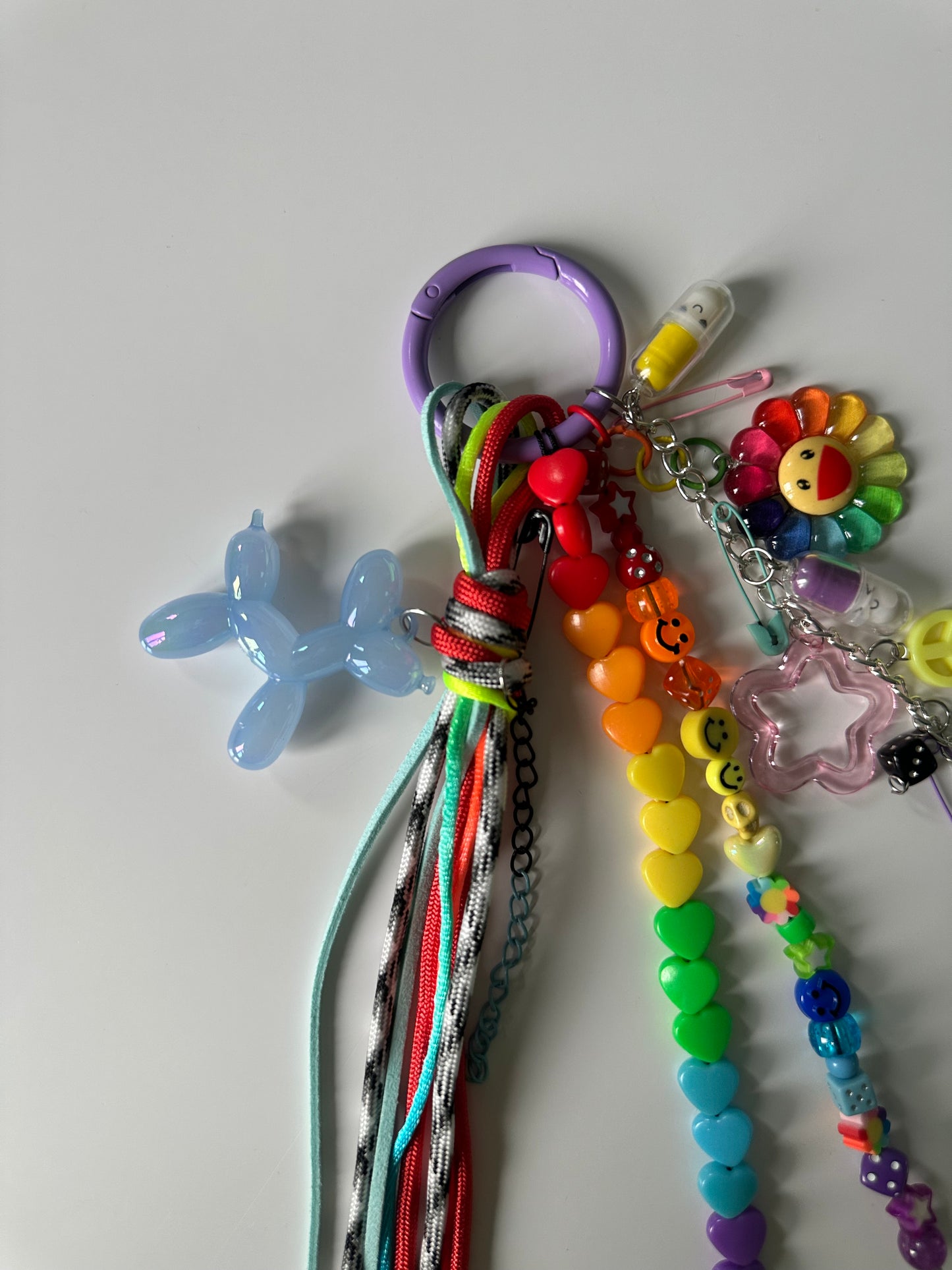 Funky rainbow bag charm