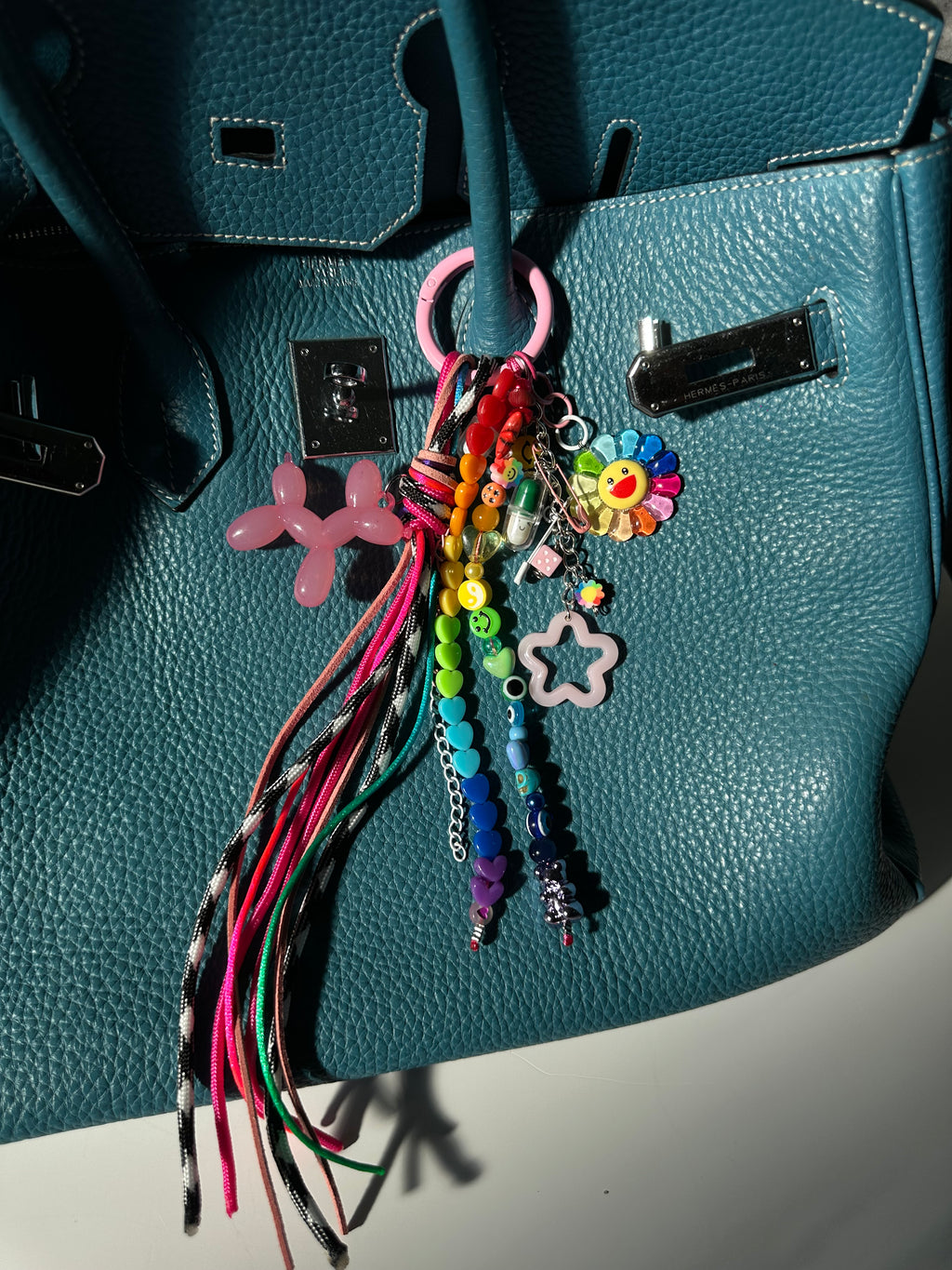 Abby bag charm (pink dog)