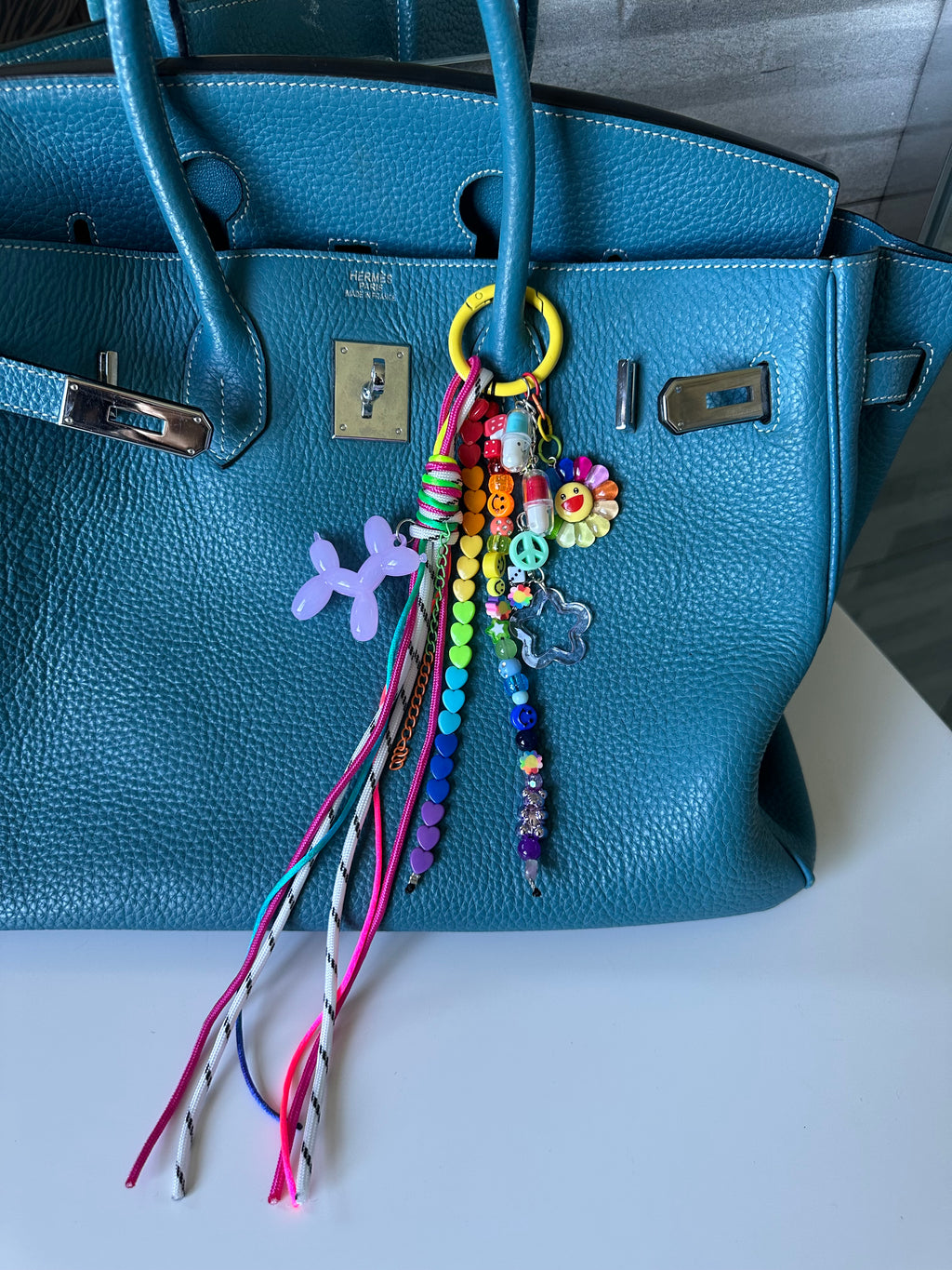 Abby bag charm (purple dog)