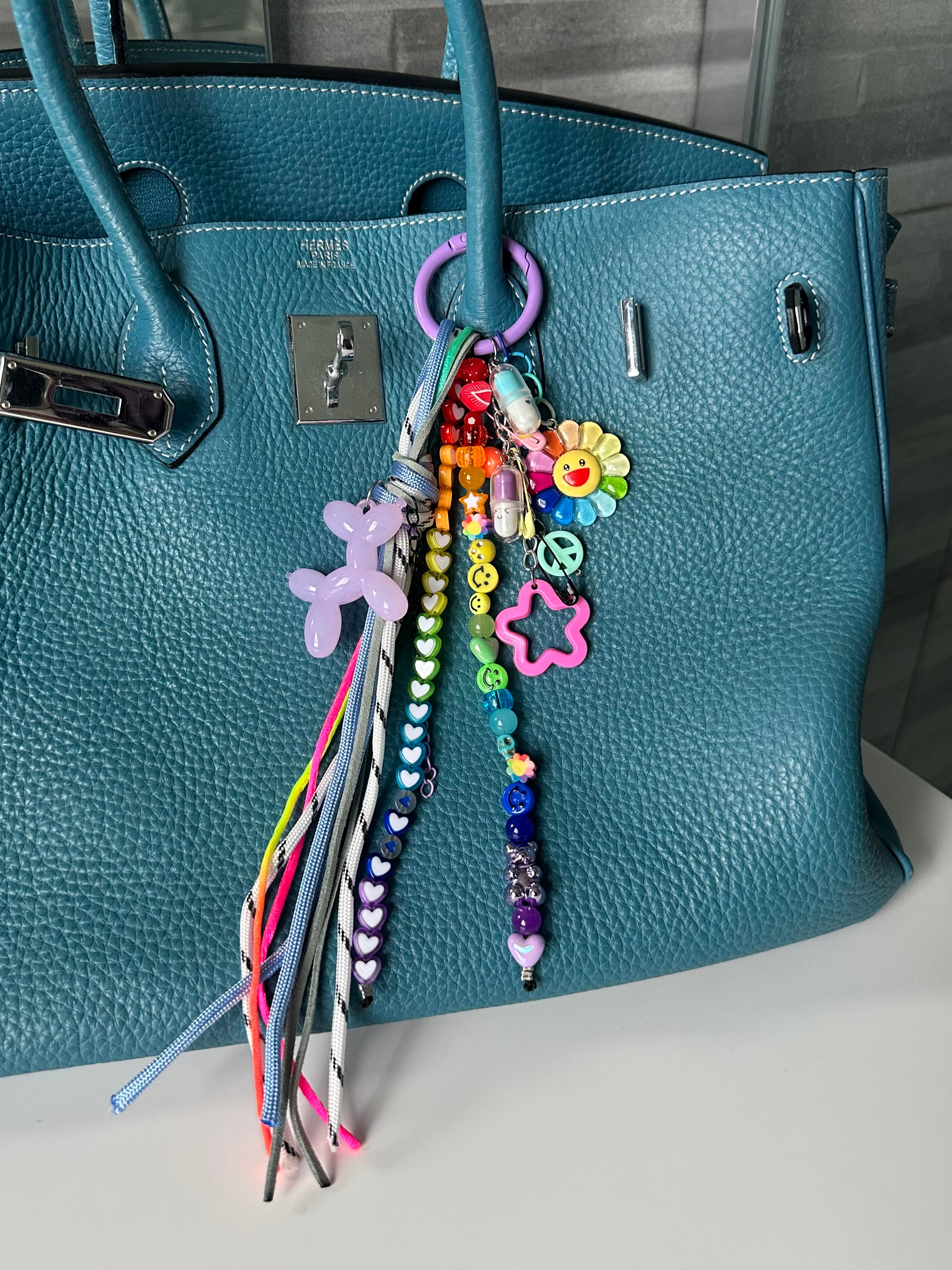 Abby bag charm (purple dog)