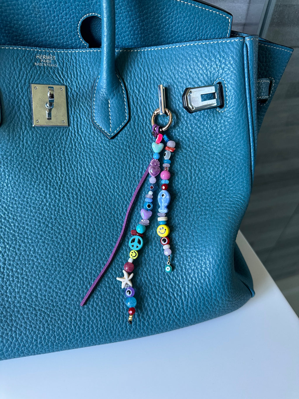 Paisley bag charm (purple)