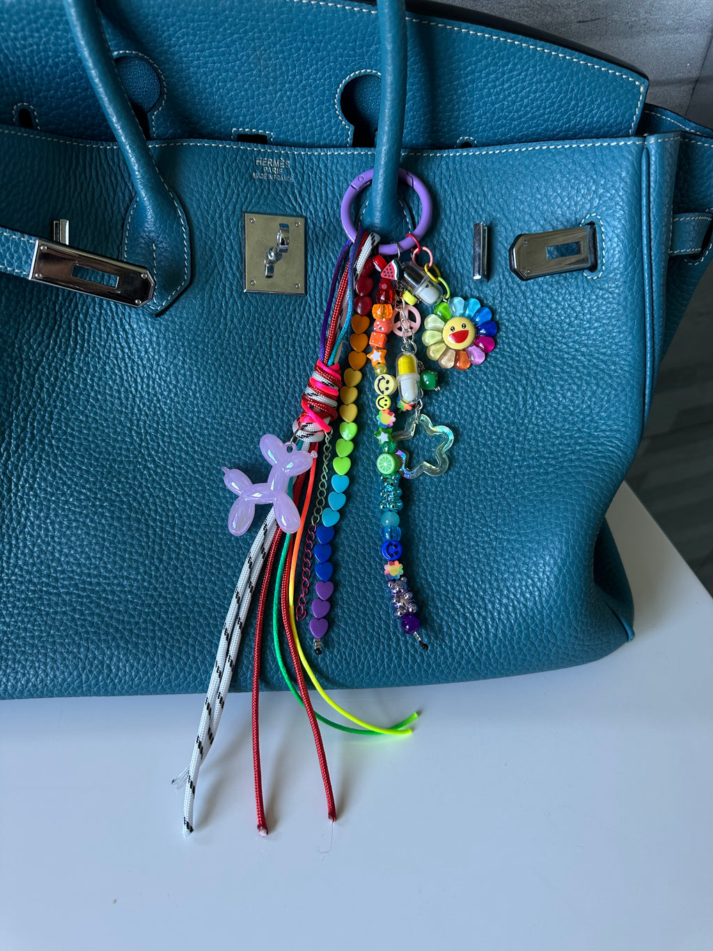 Abby bag charm (pink dog)