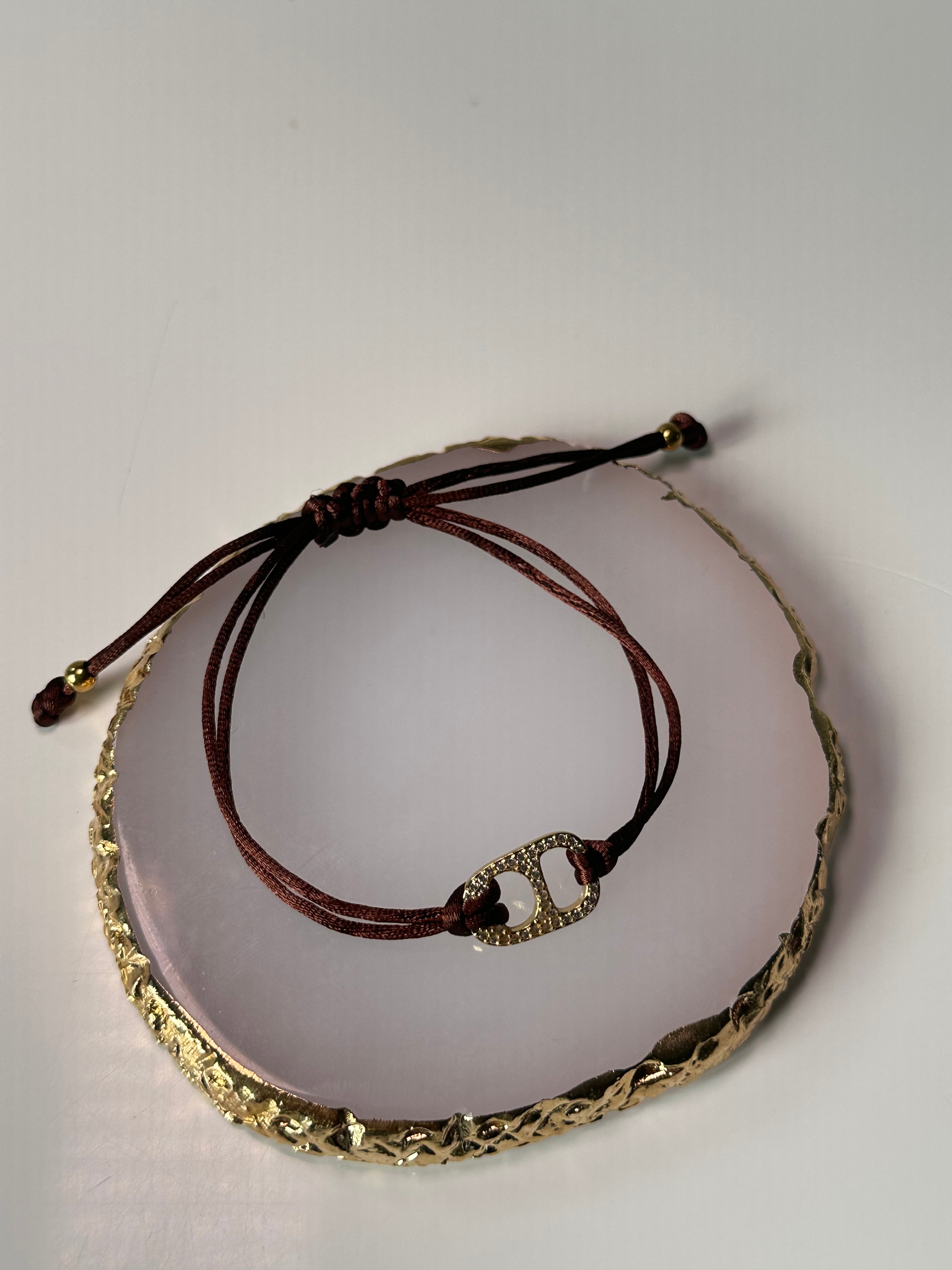 Crystal adjustable bracelet (gold)