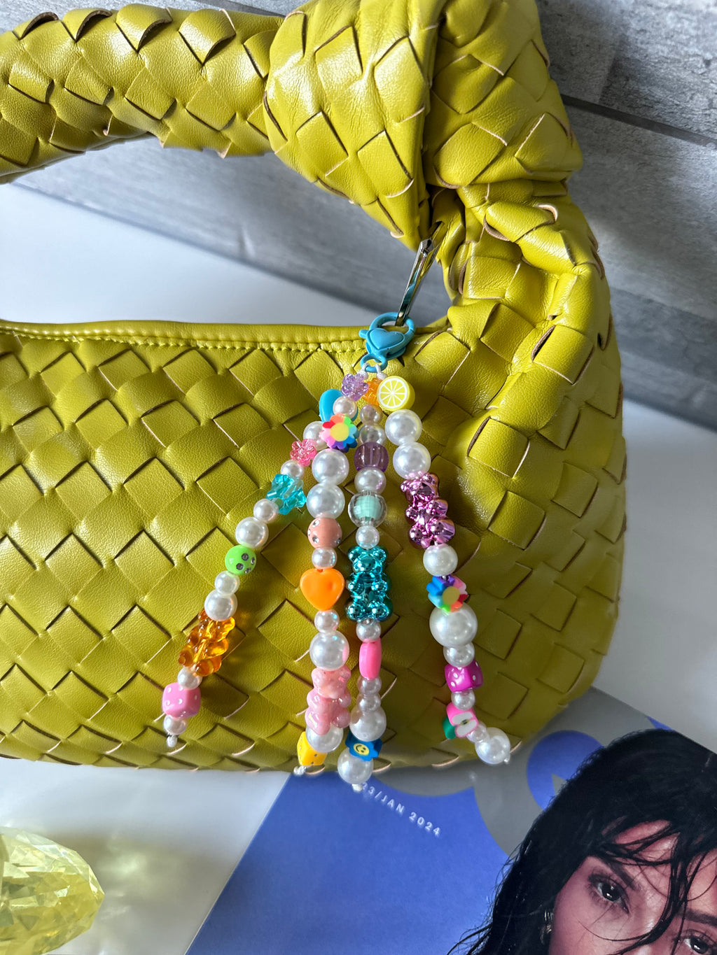 Colourful bag charm